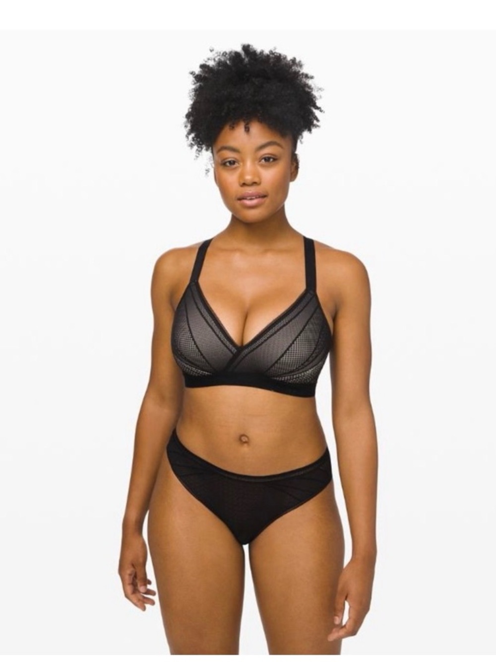 LULULEMON || Awake to Lace Bra in Black / Barely Beige Size 36D